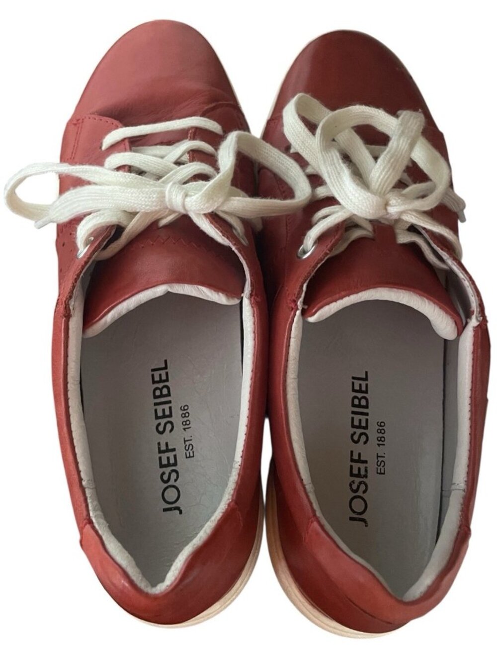 JOSEF SEIBEL Womens Sneaker Size US 7-7.5M, EUR 38 Caren 01 Red Leather Lace Up - Picture 10 of 15
